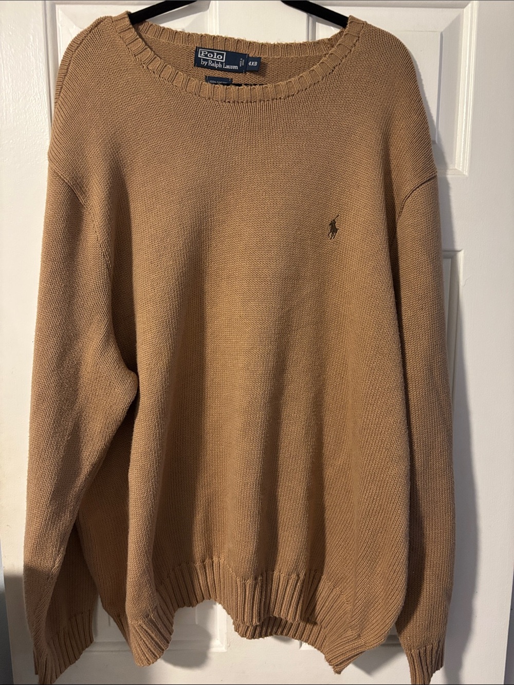 Polo by Ralph Lauren Camel/Tan Crewneck Sweater with Pony Logo Size 4XB